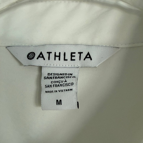 Athleta Classic White Collared Blouse - Picture 2 of 4